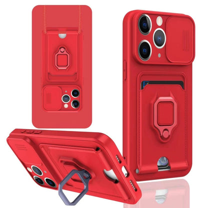 Sliding Camshield Magnetic Card Holder Silicone Phone Case, For iPhone 12, For iPhone 12 Pro Max�...