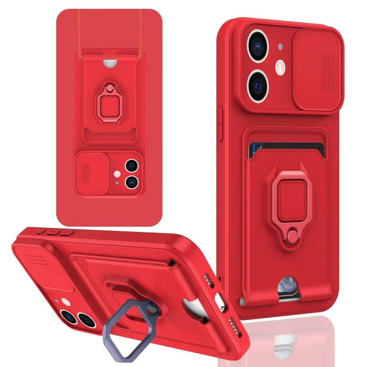 Sliding Camshield Magnetic Card Holder Silicone Phone Case, For iPhone 12, For iPhone 12 Pro Max�...