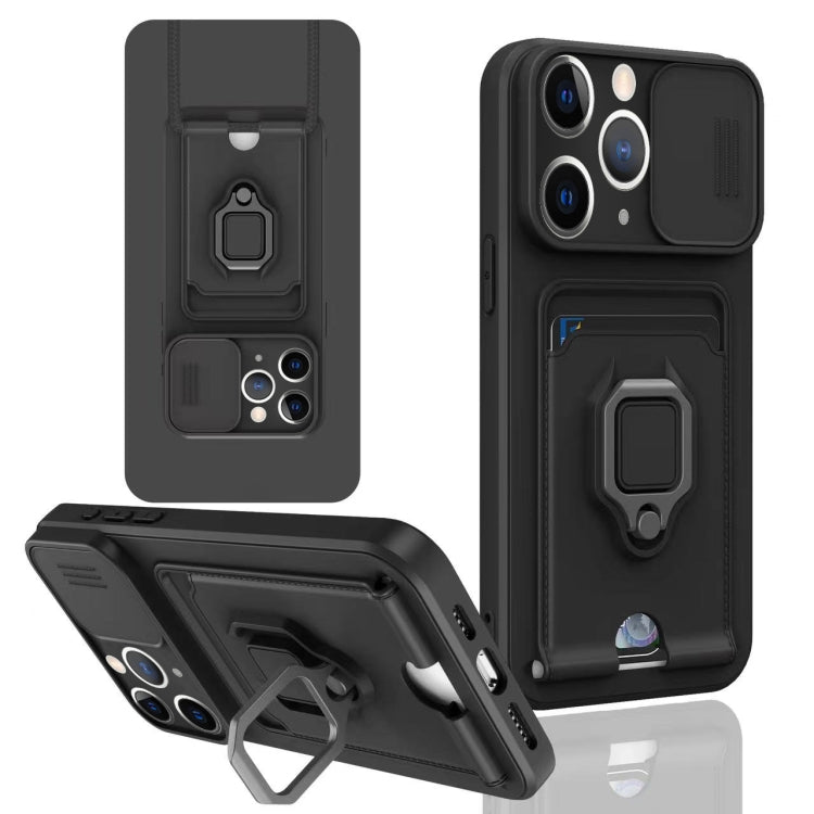 Sliding Camshield Magnetic Card Holder Silicone Phone Case, For iPhone 12, For iPhone 12 Pro Max�...
