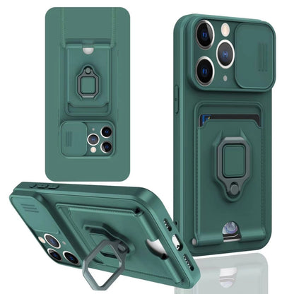 Sliding Camshield Magnetic Card Holder Silicone Phone Case, For iPhone 12, For iPhone 12 Pro Max�...