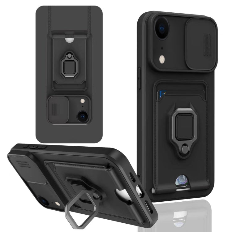 Sliding Camshield Magnetic Card Holder Silicone Phone Case, For iPhone 12, For iPhone 12 Pro Max�...