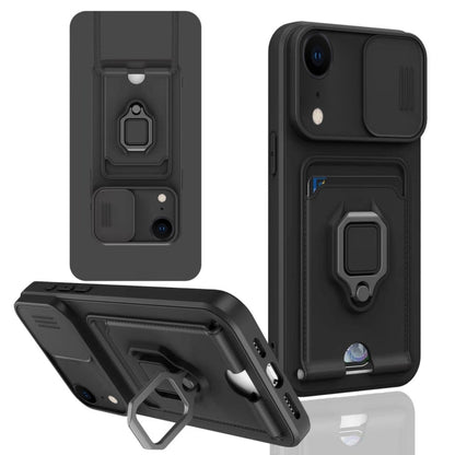 Sliding Camshield Magnetic Card Holder Silicone Phone Case, For iPhone 12, For iPhone 12 Pro Max�...