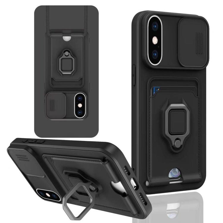 Sliding Camshield Magnetic Card Holder Silicone Phone Case, For iPhone 12, For iPhone 12 Pro Max�...