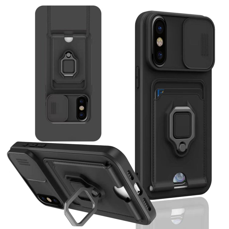 Sliding Camshield Magnetic Card Holder Silicone Phone Case, For iPhone 12, For iPhone 12 Pro Max�...