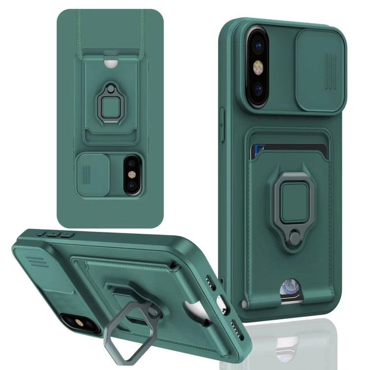 Sliding Camshield Magnetic Card Holder Silicone Phone Case, For iPhone 12, For iPhone 12 Pro Max�...