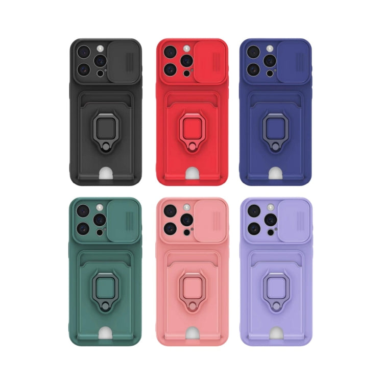 Sliding Camshield Magnetic Card Holder Silicone Phone Case, For iPhone 12, For iPhone 12 Pro Max�...