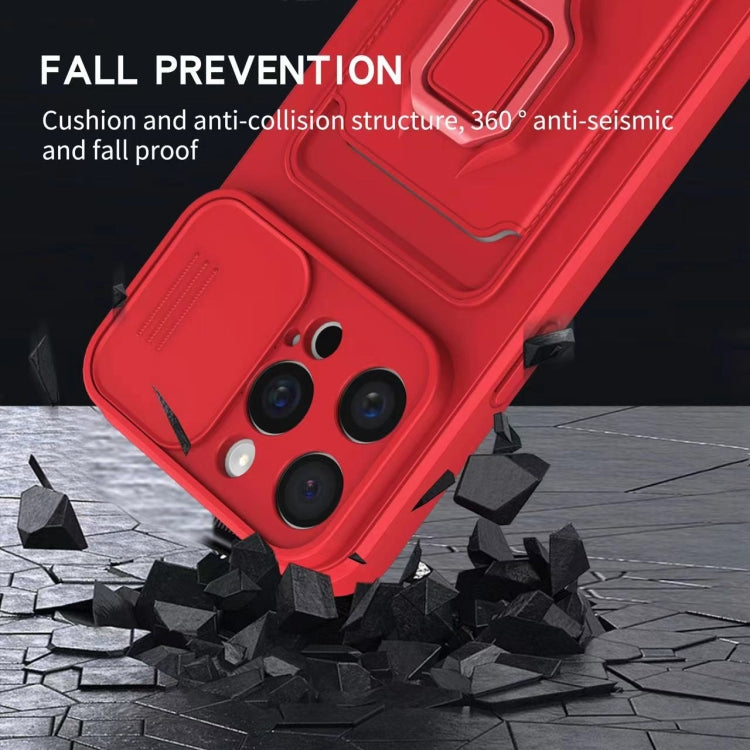 Sliding Camshield Magnetic Card Holder Silicone Phone Case, For iPhone 16e, For iPhone 16 Pro Max...