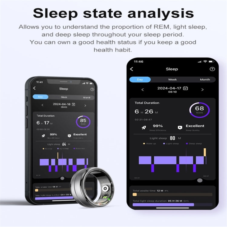 R06 SIZE 12 Smart Ring, Support Heart Rate / Blood Oxygen / Sleep Monitoring / Multiple Sports Modes