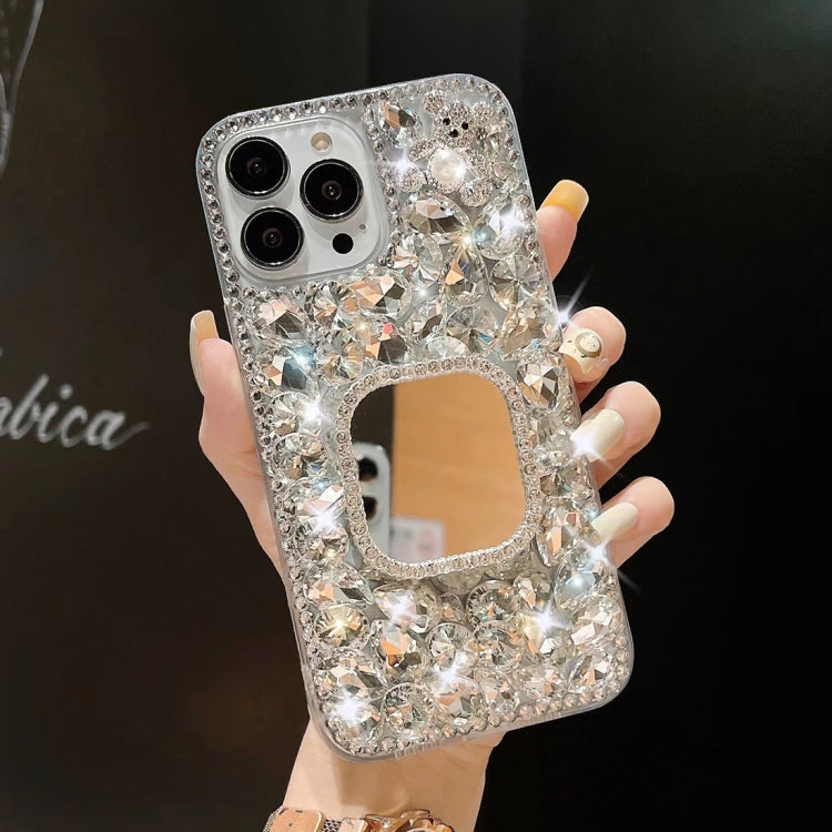 Mirror Handmade Bling Rhinestone PC Phone Case, For iPhone 16e, For iPhone 16 Pro Max������������...