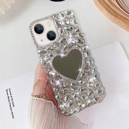 Mirror Handmade Bling Rhinestone PC Phone Case, For iPhone 16e, For iPhone 16 Pro Max������������...