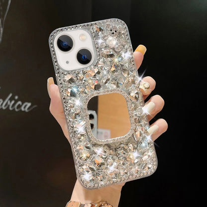 Mirror Handmade Bling Rhinestone PC Phone Case, For iPhone 16e, For iPhone 16 Pro Max������������...