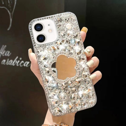 Mirror Handmade Bling Rhinestone PC Phone Case, For iPhone 16e, For iPhone 16 Pro Max������������...