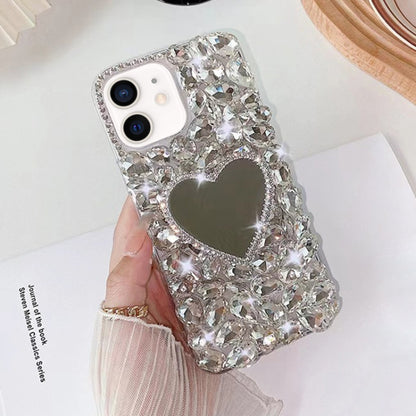 Mirror Handmade Bling Rhinestone PC Phone Case, For iPhone 16e, For iPhone 16 Pro Max������������...