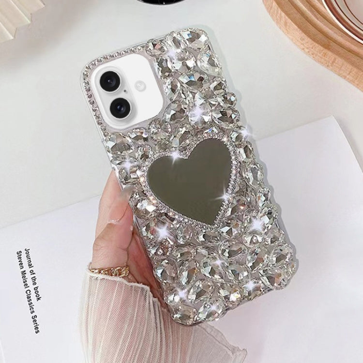 Mirror Handmade Bling Rhinestone PC Phone Case, For iPhone 16e, For iPhone 16 Pro Max������������...