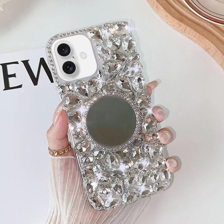 Mirror Handmade Bling Rhinestone PC Phone Case, For iPhone 16e, For iPhone 16 Pro Max������������...