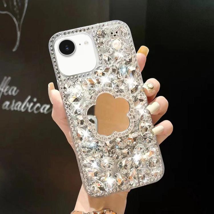 Mirror Handmade Bling Rhinestone PC Phone Case, For iPhone 16e, For iPhone 16 Pro Max������������...