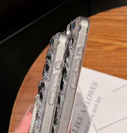 Mirror Handmade Bling Rhinestone PC Phone Case, For iPhone 16e, For iPhone 16 Pro Max������������...