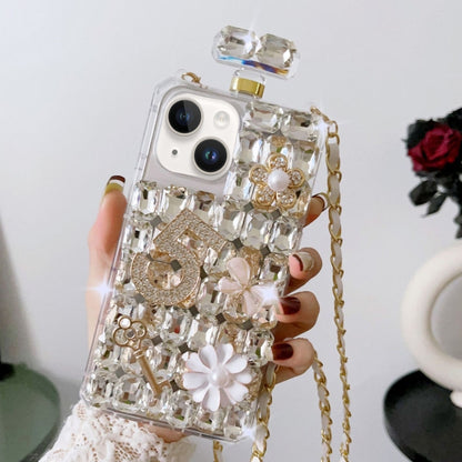 Crossbody Perfume Bottle Handmade Inlaid Diamond PC Phone Case, For iPhone 16 Pro Max������������...