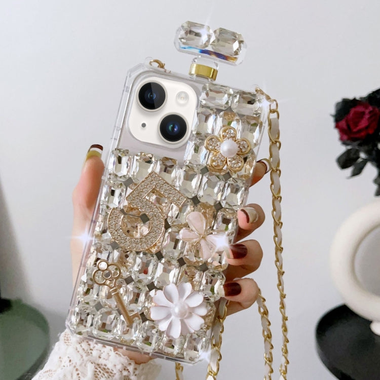 Crossbody Perfume Bottle Handmade Inlaid Diamond PC Phone Case, For iPhone 16 Pro Max������������...