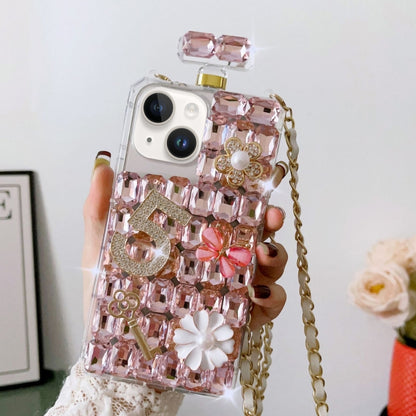 Crossbody Perfume Bottle Handmade Inlaid Diamond PC Phone Case, For iPhone 16 Pro Max������������...