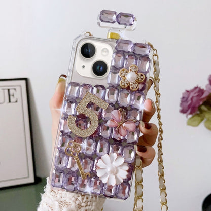 Crossbody Perfume Bottle Handmade Inlaid Diamond PC Phone Case, For iPhone 16 Pro Max������������...
