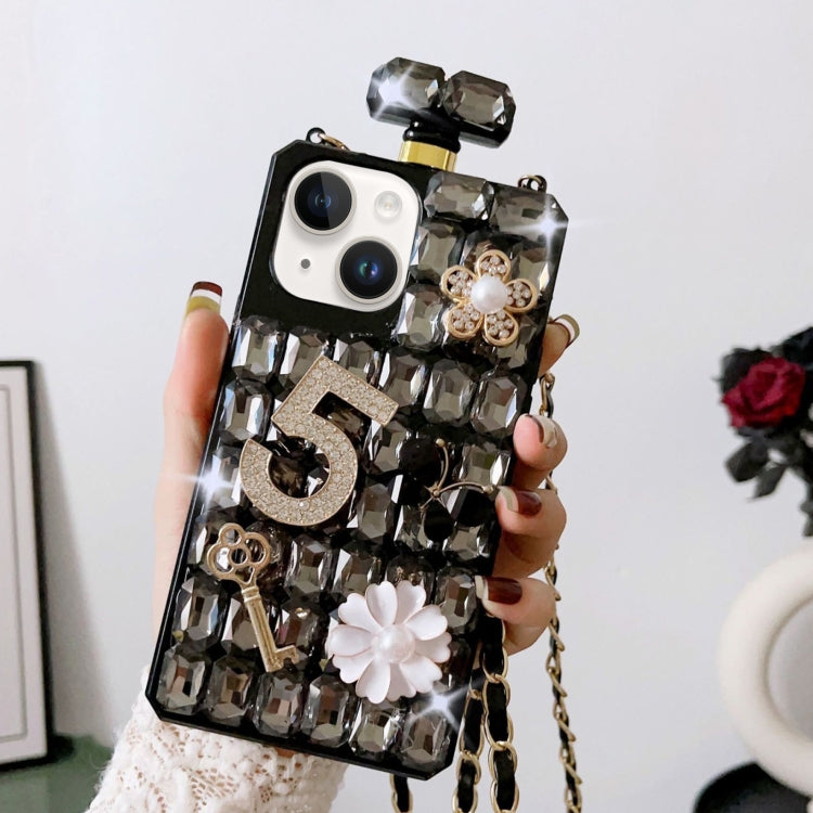 Crossbody Perfume Bottle Handmade Inlaid Diamond PC Phone Case, For iPhone 16 Pro Max������������...