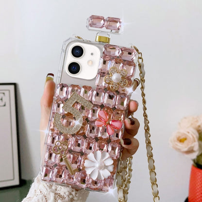 Crossbody Perfume Bottle Handmade Inlaid Diamond PC Phone Case, For iPhone 16 Pro Max������������...
