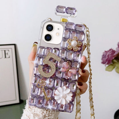 Crossbody Perfume Bottle Handmade Inlaid Diamond PC Phone Case, For iPhone 16 Pro Max������������...