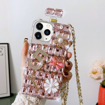 Crossbody Perfume Bottle Handmade Inlaid Diamond PC Phone Case, For iPhone 16 Pro Max������������...
