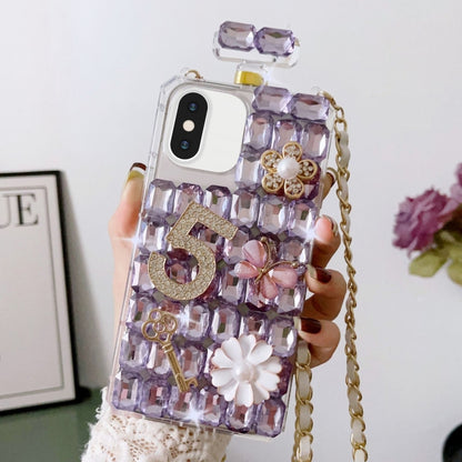 Crossbody Perfume Bottle Handmade Inlaid Diamond PC Phone Case, For iPhone SE 2022 /  7 / 8������...