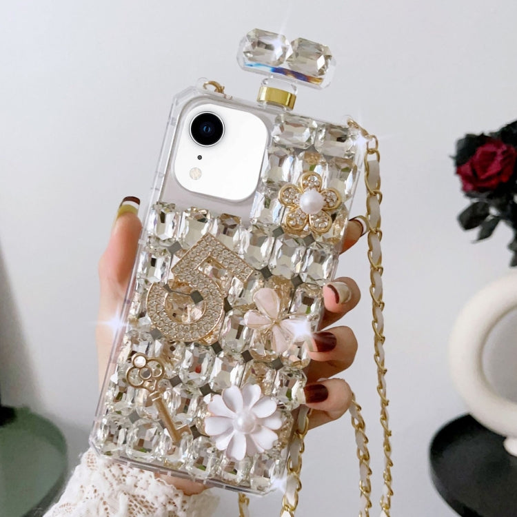 Crossbody Perfume Bottle Handmade Inlaid Diamond PC Phone Case, For iPhone 16 Pro Max������������...