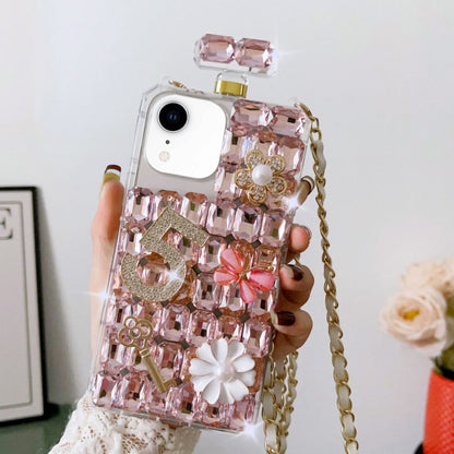 Crossbody Perfume Bottle Handmade Inlaid Diamond PC Phone Case, For iPhone 16 Pro Max������������...