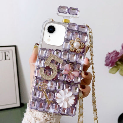 Crossbody Perfume Bottle Handmade Inlaid Diamond PC Phone Case, For iPhone 16 Pro Max������������...