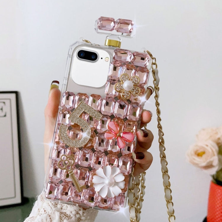Crossbody Perfume Bottle Handmade Inlaid Diamond PC Phone Case, For iPhone SE 2022 /  7 / 8������...