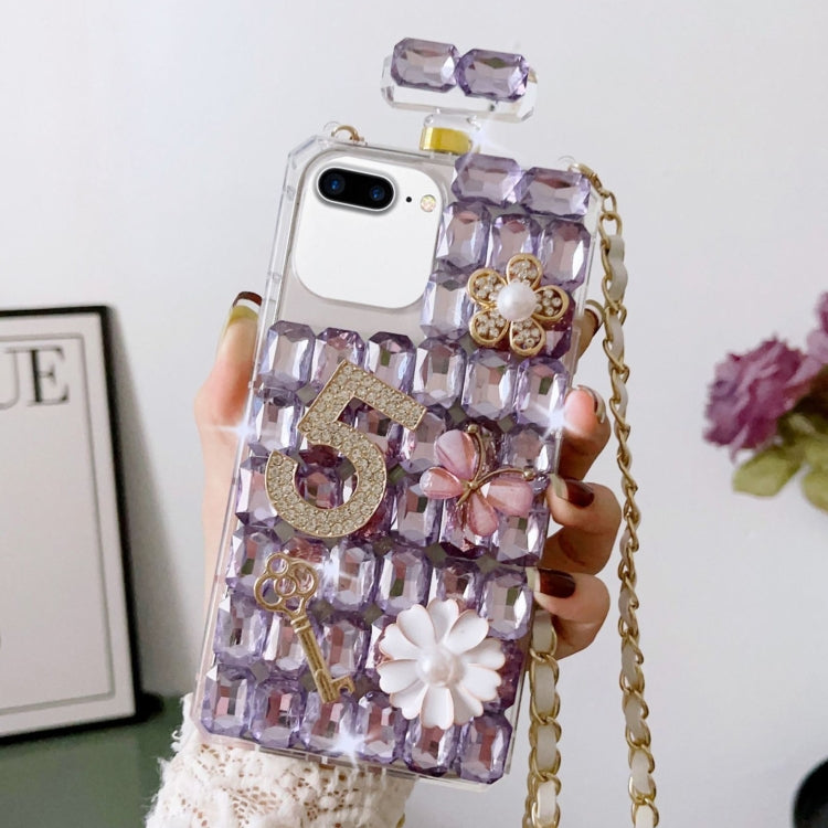 Crossbody Perfume Bottle Handmade Inlaid Diamond PC Phone Case, For iPhone SE 2022 /  7 / 8������...