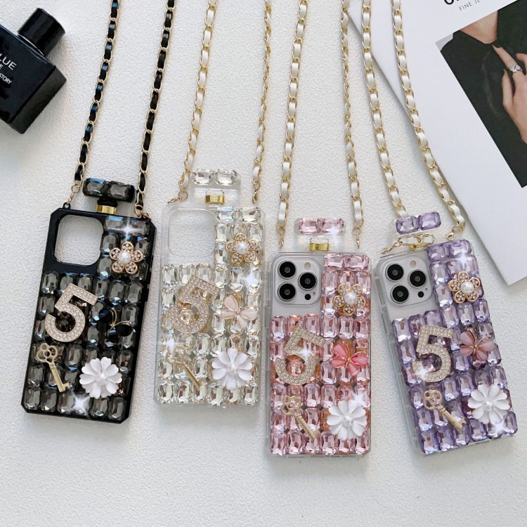 Crossbody Perfume Bottle Handmade Inlaid Diamond PC Phone Case, For iPhone SE 2022 /  7 / 8������...