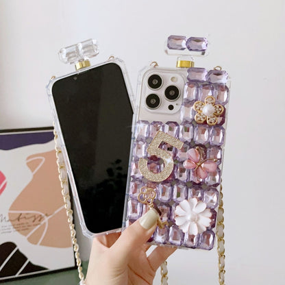 Crossbody Perfume Bottle Handmade Inlaid Diamond PC Phone Case, For iPhone SE 2022 /  7 / 8������...