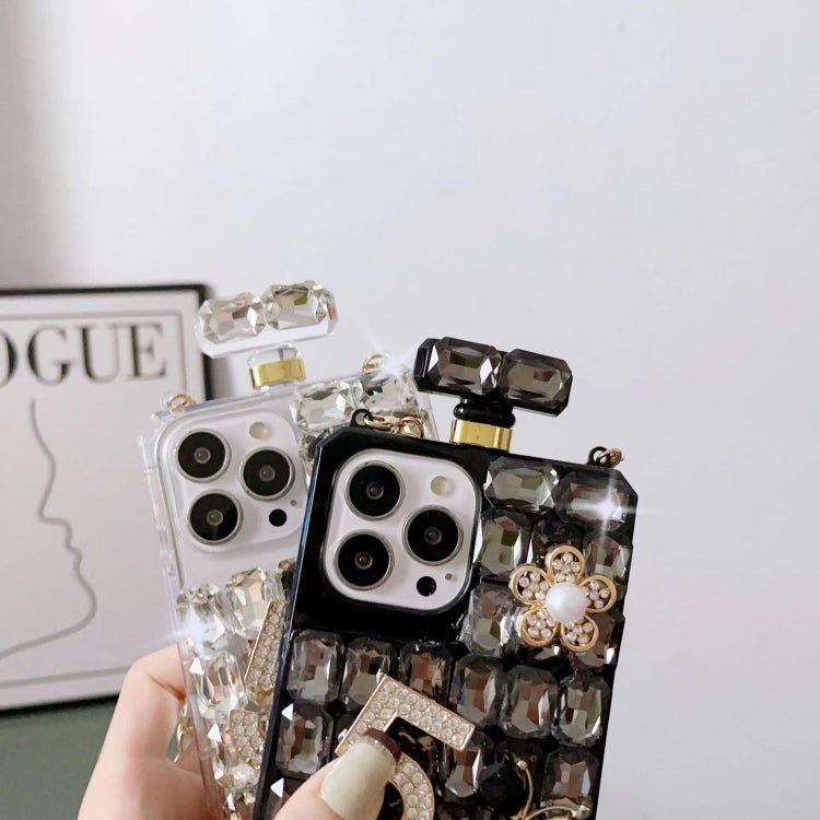 Crossbody Perfume Bottle Handmade Inlaid Diamond PC Phone Case, For iPhone 16 Pro Max������������...