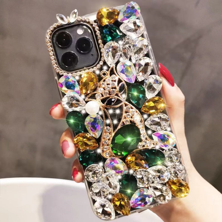 Handmade Bling Rhinestone Gemstone Fox PC Phone Case, For iPhone 16e, For iPhone 16 Pro Max������...