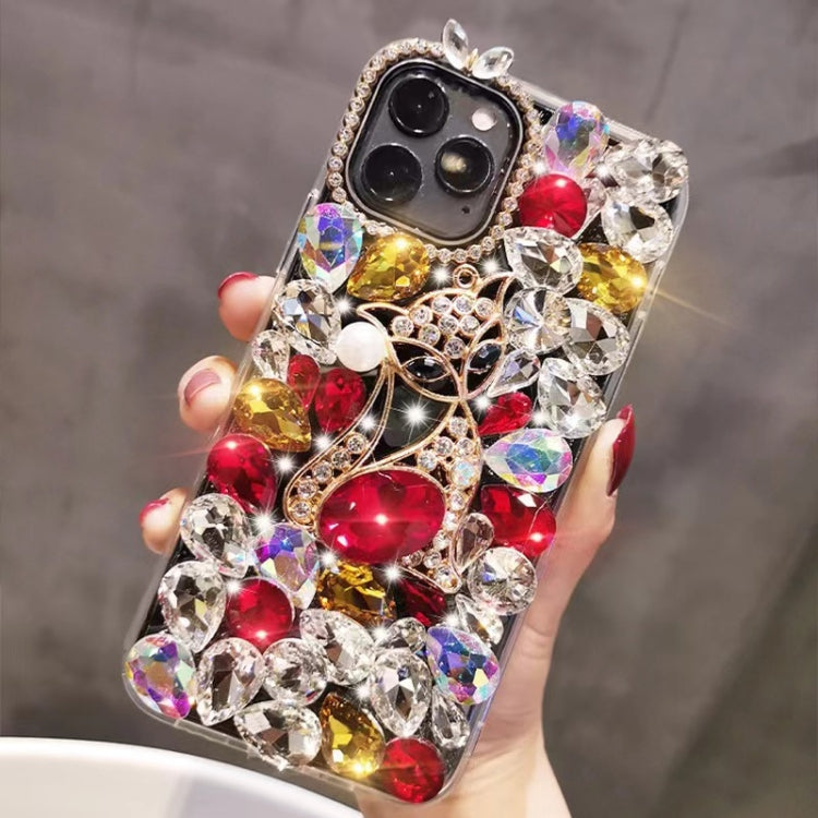 Handmade Bling Rhinestone Gemstone Fox PC Phone Case, For iPhone 16e, For iPhone 16 Pro Max������...