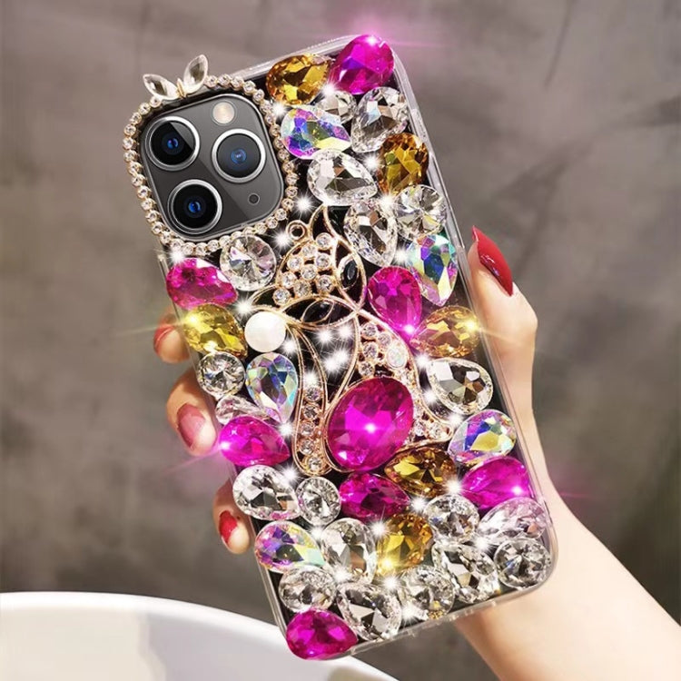 Handmade Bling Rhinestone Gemstone Fox PC Phone Case, For iPhone 16e, For iPhone 16 Pro Max������...
