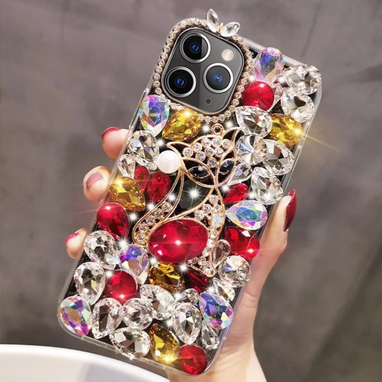 Handmade Bling Rhinestone Gemstone Fox PC Phone Case, For iPhone 16e, For iPhone 16 Pro Max������...