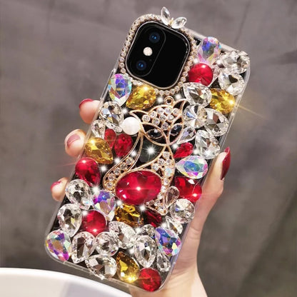 Handmade Bling Rhinestone Gemstone Fox PC Phone Case, For iPhone XR, For iPhone XS Max�����������...