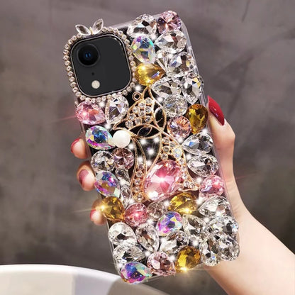Handmade Bling Rhinestone Gemstone Fox PC Phone Case, For iPhone XR, For iPhone XS Max�����������...