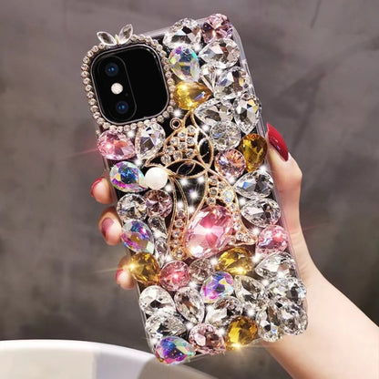 Handmade Bling Rhinestone Gemstone Fox PC Phone Case, For iPhone XR, For iPhone XS Max�����������...