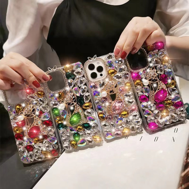 Handmade Bling Rhinestone Gemstone Fox PC Phone Case, For iPhone 16e, For iPhone 16 Pro Max������...
