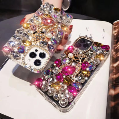 Handmade Bling Rhinestone Gemstone Fox PC Phone Case, For iPhone XR, For iPhone XS Max�����������...