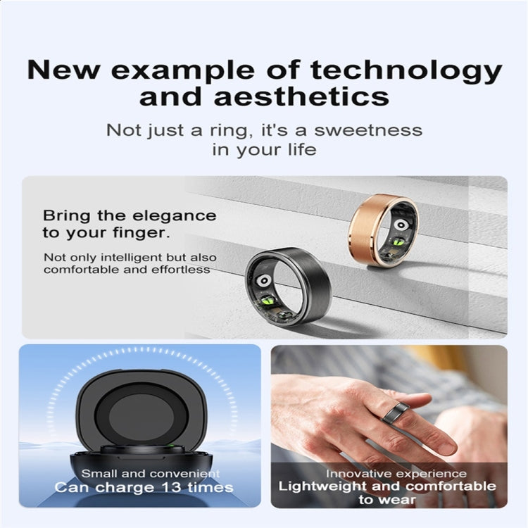 R03 SIZE 9 Smart Ring, Support Heart Rate / Blood Oxygen / Sleep / Multiple Sports Modes