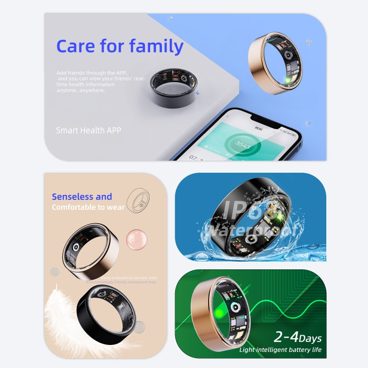 R11M SIZE 9 Smart Ring, Support Heart Rate / Blood Oxygen / Sleep / Multiple Sports Modes