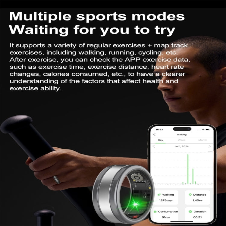 R18 SIZE 10 Smart Ring, Support Heart Rate / Blood Oxygen / Sleep / Multiple Sports Modes